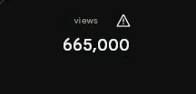 YouTube Studio text reading “Your channel has currently accumulated 665,225 views” above a chart of views from 2021 to 2026, which peak in 2022.